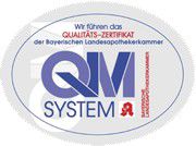 Wir sind QMS-zertifiziert durch die Bayerische Landesapothekerkammer.